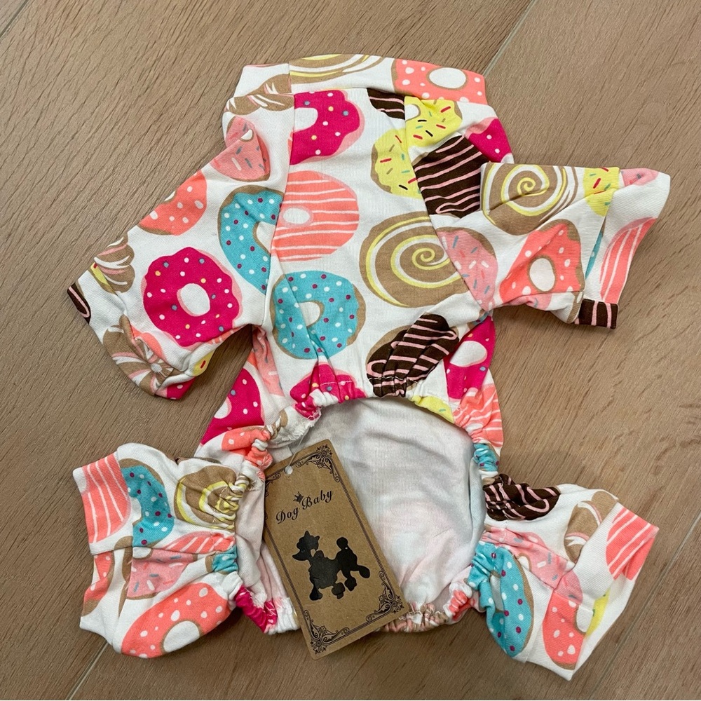 💗 NWT Dog Colourful Donut Print PJ Onesie